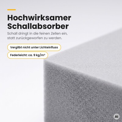 Basotect® Absorber 100x50 cm lichtgrau, 7 cm, EcoBalanced G+
