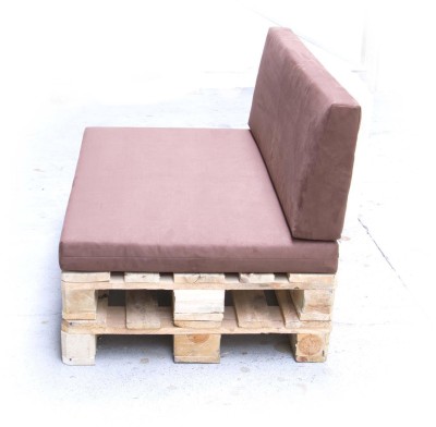 Palettenpolster für Lounge- & Sofamöbel Schaumstoff RG 35 - SET Sitzpolster 120x80cm + Rückenpolster 120x40cm Set RG 35 - 120x80x12cm + 120x40x20/15cm mit Bezug hellgrau