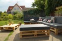 Palettenpolster für Lounge- & Sofamöbel Schaumstoff RG 35 - SET Sitzpolster 120x80cm + Rückenpolster 120x40cm Set RG 35 - 120x80x12cm + 120x40x20/15cm mit Bezug hellgrau