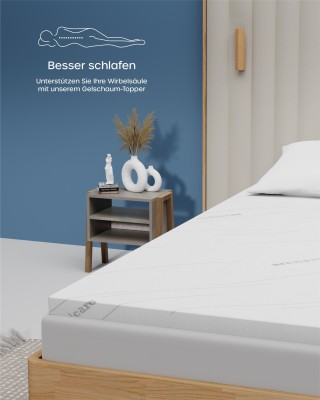 SW Bedding Gelschaum Topper Matratzenauflage 7cm Bezug medicare 140 x 200 cm