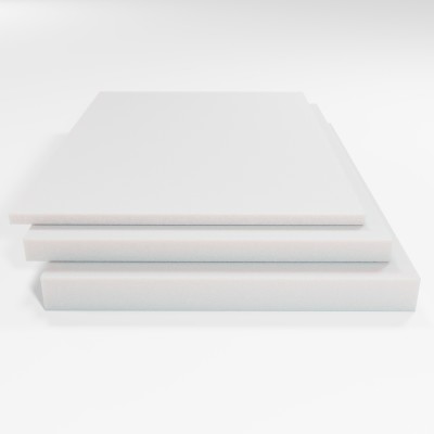 Schaumstoffplatte PU RG 40/45 weiß 206x130 cm - für Sitz- oder Liegepolster - mittelschwer und mittelfest - Stärke 5 cm