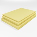 Schaumstoffplatte Kaltschaum RG 50/45 gelb 206x140 cm - f&uuml;r sehr hochwertige Sitzpolster oder Matratzen - schwer und mittelfest - St&auml;rke 2 cm