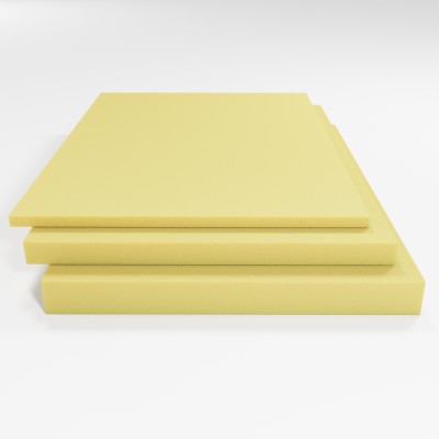 Schaumstoffplatte PU RG 50/75 gelb 206x130 cm - für hochwertige Sitzpolster oder Bankauflagen - schwer und sehr fest - Stärke 10 cm