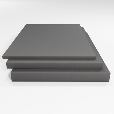 Schaumstoffplatte PU RG 60/200 grau 206x100 cm - für sehr harte dünne Polsterauflagen - schwer und super fest - Stärke 4 cm