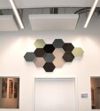 Akustik-Deckensegel Basotect® weiß eckig mit Dekorkante 50x100 cm 8 cm Edelstahl-Abhängung höhenverstellbar