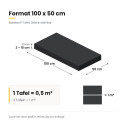 Basotect® Absorber 100x50 cm schwarz, EcoBalanced Dark