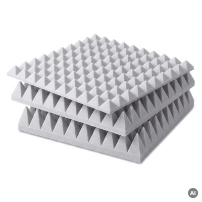 Basotect® Pyramidenschaumstoff lichtgrau, EcoBalanced G+