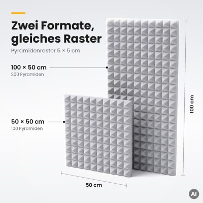 Basotect® Pyramidenschaumstoff lichtgrau, EcoBalanced G+