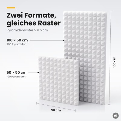 Basotect® Pyramidenschaumstoff weiß, EcoBalanced B