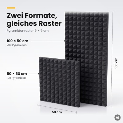 Basotect® Pyramidenschaumstoff schwarz, EcoBalanced Dark