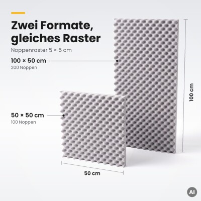 Basotect® Noppenschaumstoff lichtgrau, EcoBalanced G+
