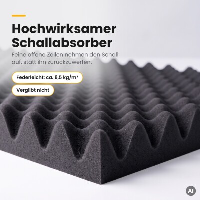 Basotect® Noppenschaumstoff schwarz, EcoBalanced Dark